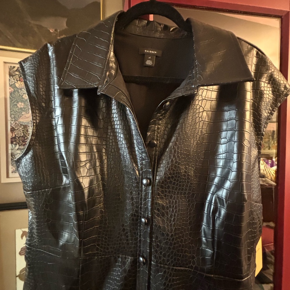 Nordstrom Halogen pleather office dress